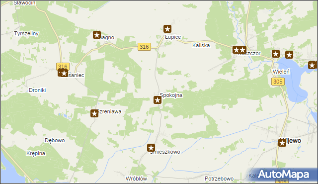 mapa Spokojna, Spokojna na mapie Targeo