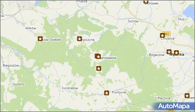 mapa Stanisławów gmina Męcinka, Stanisławów gmina Męcinka na mapie Targeo