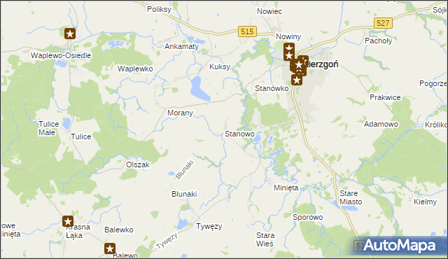 mapa Stanowo gmina Dzierzgoń, Stanowo gmina Dzierzgoń na mapie Targeo