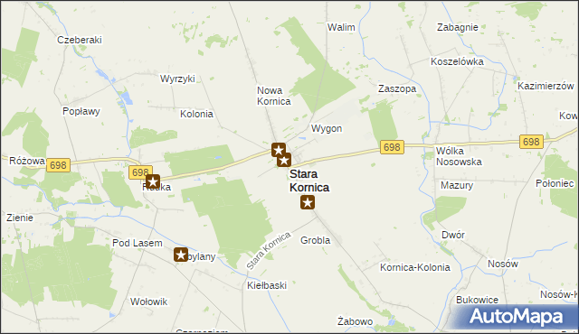 mapa Stara Kornica, Stara Kornica na mapie Targeo