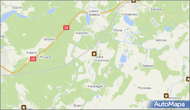 mapa Stara Korytnica, Stara Korytnica na mapie Targeo