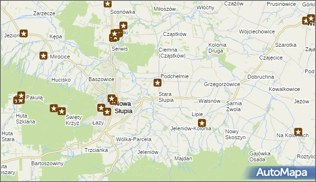 mapa Stara Słupia, Stara Słupia na mapie Targeo