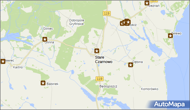 mapa Stare Czarnowo, Stare Czarnowo na mapie Targeo