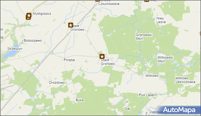 mapa Stare Gronowo, Stare Gronowo na mapie Targeo