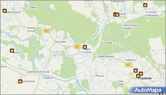 mapa Stare Kolnie, Stare Kolnie na mapie Targeo