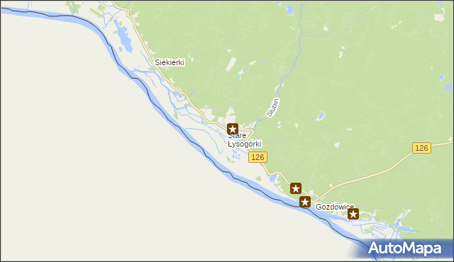 mapa Stare Łysogórki, Stare Łysogórki na mapie Targeo