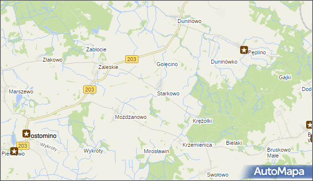 mapa Starkowo gmina Ustka, Starkowo gmina Ustka na mapie Targeo