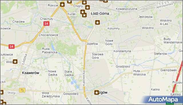 mapa Starowa Góra, Starowa Góra na mapie Targeo