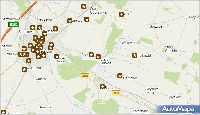 mapa Stary Lubosz, Stary Lubosz na mapie Targeo