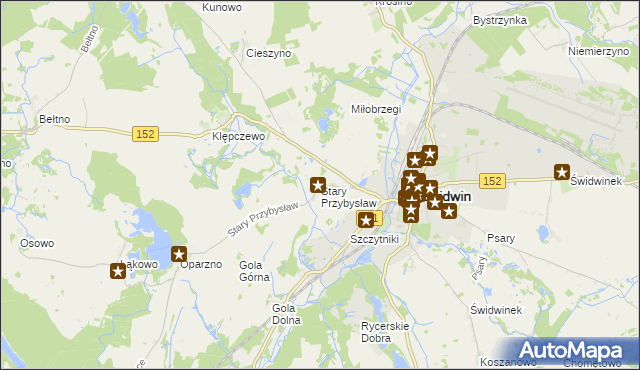 mapa Stary Przybysław, Stary Przybysław na mapie Targeo