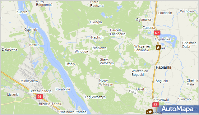 mapa Stary Witoszyn, Stary Witoszyn na mapie Targeo