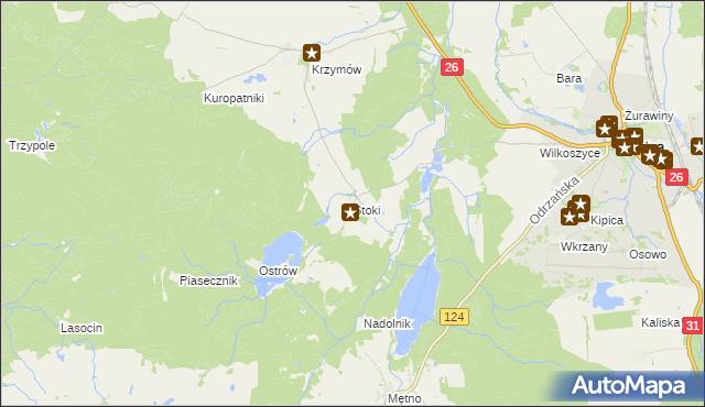 mapa Stoki gmina Chojna, Stoki gmina Chojna na mapie Targeo