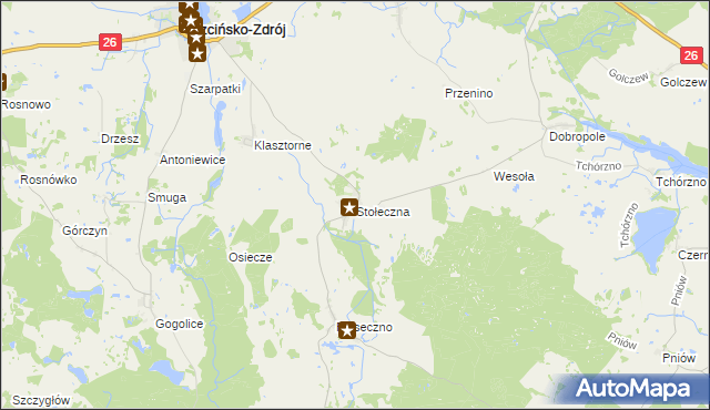 mapa Stołeczna, Stołeczna na mapie Targeo