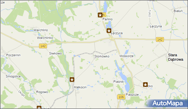 mapa Storkówko, Storkówko na mapie Targeo