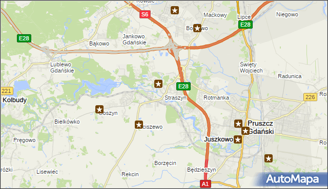 mapa Straszyn, Straszyn na mapie Targeo