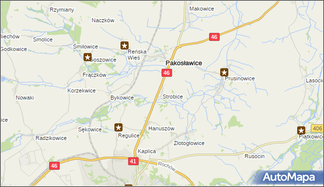 mapa Strobice, Strobice na mapie Targeo