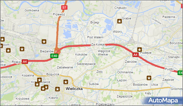 mapa Strumiany gmina Wieliczka, Strumiany gmina Wieliczka na mapie Targeo