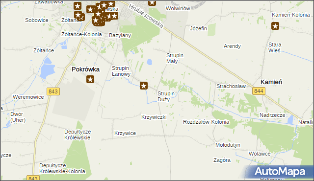 mapa Strupin Duży, Strupin Duży na mapie Targeo