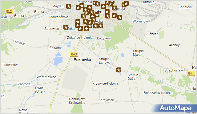mapa Strupin Łanowy, Strupin Łanowy na mapie Targeo