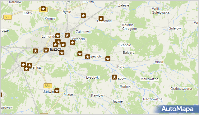 mapa Stryjki gmina Tłuszcz, Stryjki gmina Tłuszcz na mapie Targeo