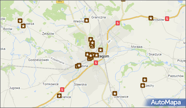 mapa Strzegom powiat świdnicki, Strzegom powiat świdnicki na mapie Targeo