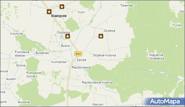 mapa Strzelce-Kolonia, Strzelce-Kolonia na mapie Targeo