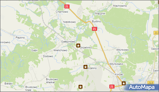 mapa Strzelinko, Strzelinko na mapie Targeo