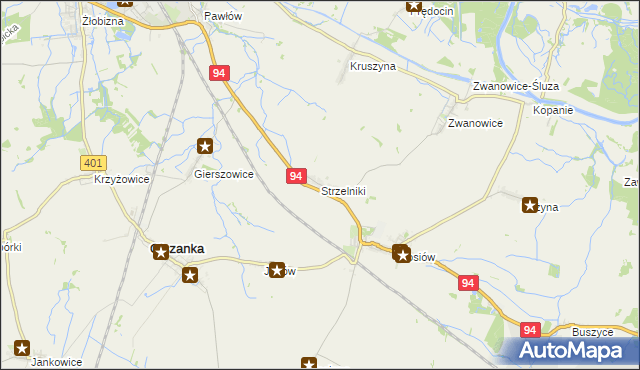 mapa Strzelniki gmina Lewin Brzeski, Strzelniki gmina Lewin Brzeski na mapie Targeo