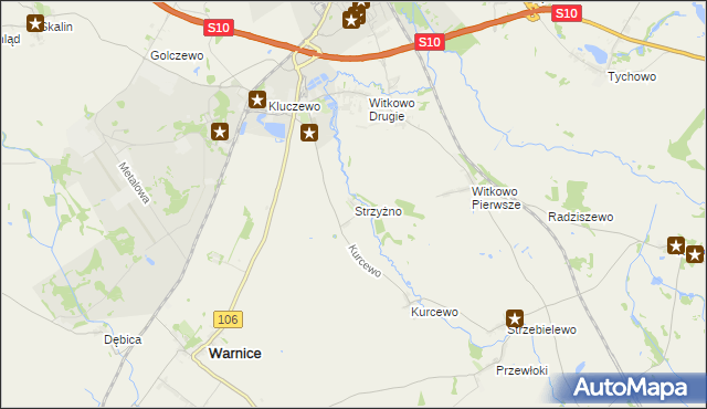 mapa Strzyżno, Strzyżno na mapie Targeo