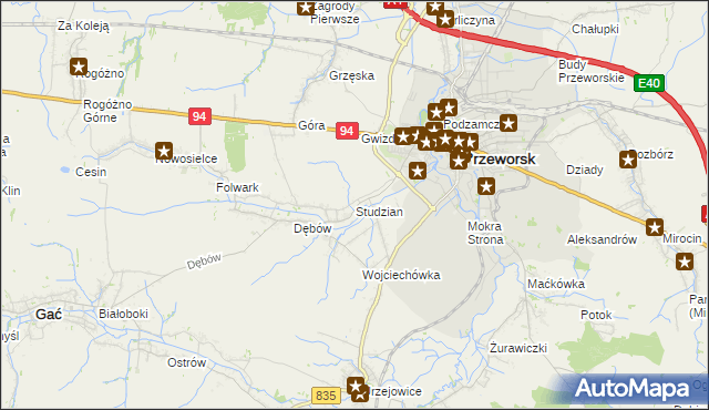 mapa Studzian, Studzian na mapie Targeo