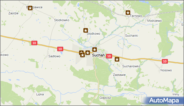 mapa Suchań, Suchań na mapie Targeo