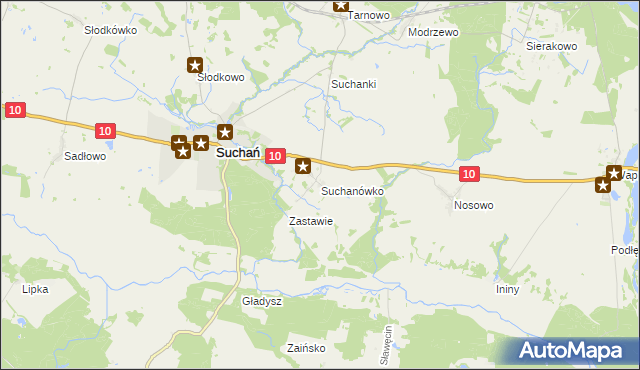 mapa Suchanówko, Suchanówko na mapie Targeo