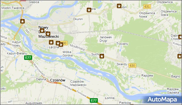 mapa Suchocin gmina Jabłonna, Suchocin gmina Jabłonna na mapie Targeo