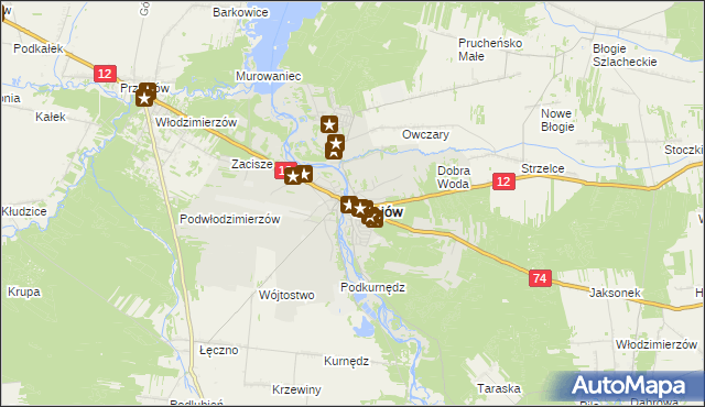 mapa Sulejów powiat piotrkowski, Sulejów powiat piotrkowski na mapie Targeo