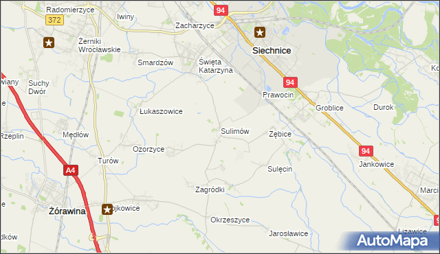 mapa Sulimów gmina Siechnice, Sulimów gmina Siechnice na mapie Targeo