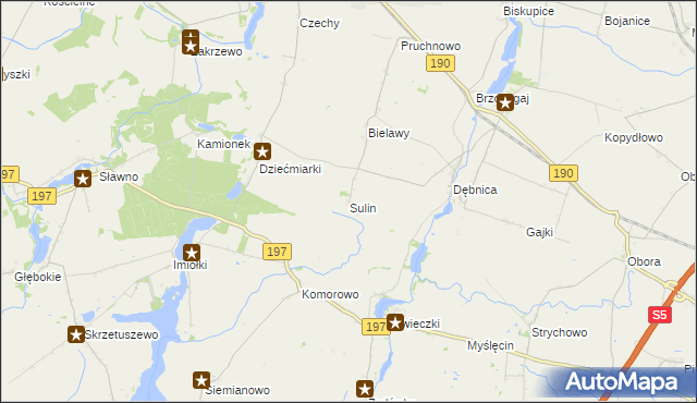 mapa Sulin gmina Kłecko, Sulin gmina Kłecko na mapie Targeo