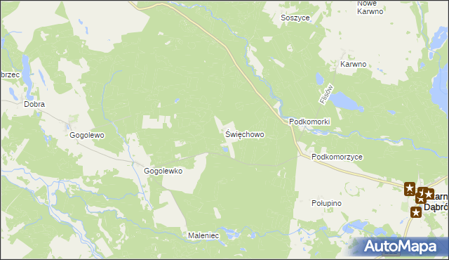 mapa Święchowo, Święchowo na mapie Targeo