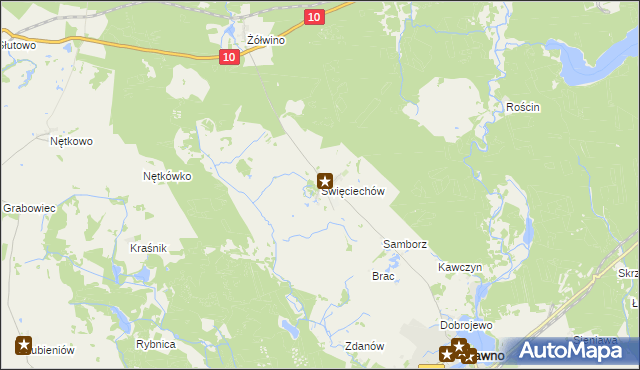 mapa Święciechów, Święciechów na mapie Targeo