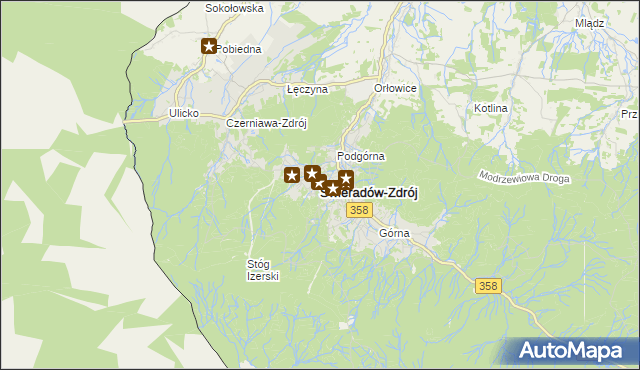 mapa Świeradów-Zdrój, Świeradów-Zdrój na mapie Targeo