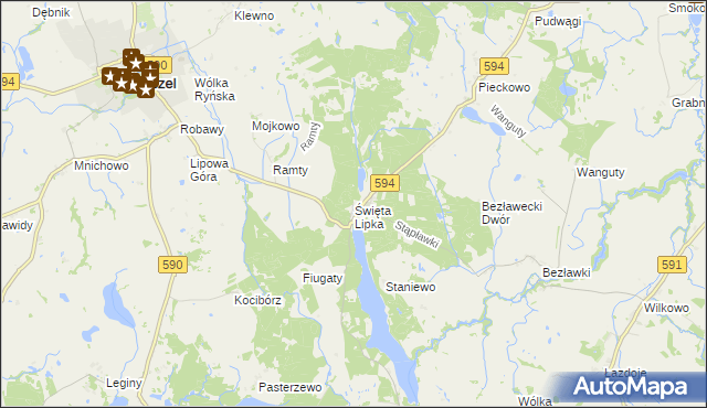 mapa Święta Lipka, Święta Lipka na mapie Targeo