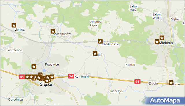 mapa Święte gmina Środa Śląska, Święte gmina Środa Śląska na mapie Targeo