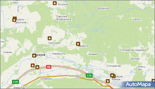 mapa Świetlino, Świetlino na mapie Targeo