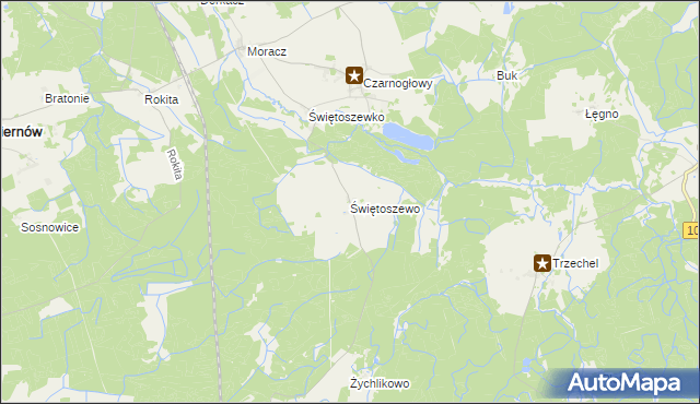 mapa Świętoszewo, Świętoszewo na mapie Targeo
