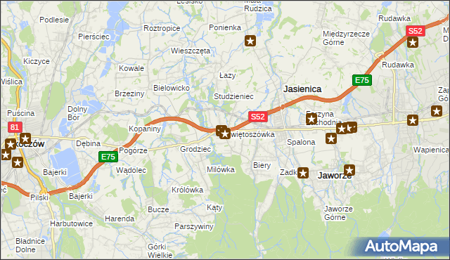 mapa Świętoszówka, Świętoszówka na mapie Targeo