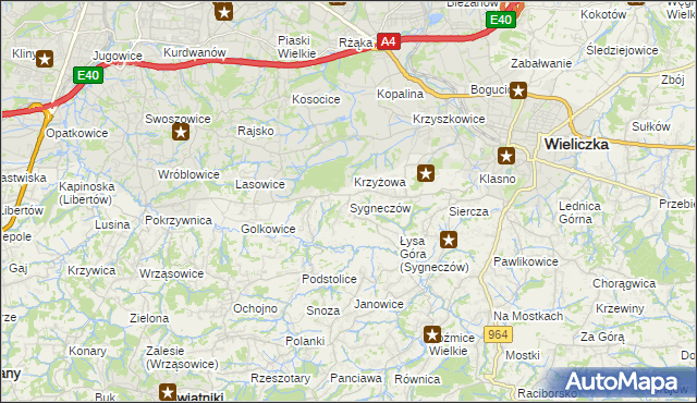 mapa Sygneczów, Sygneczów na mapie Targeo