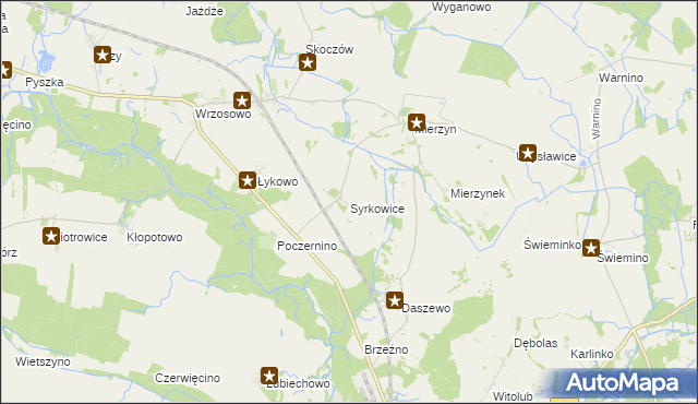 mapa Syrkowice, Syrkowice na mapie Targeo