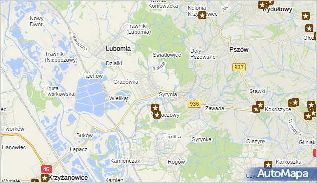 mapa Syrynia, Syrynia na mapie Targeo