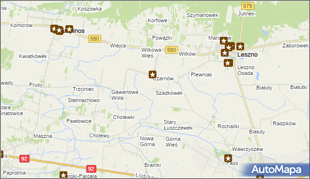 mapa Szadkówek, Szadkówek na mapie Targeo