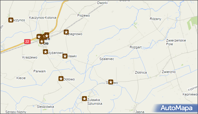 mapa Szaleniec, Szaleniec na mapie Targeo