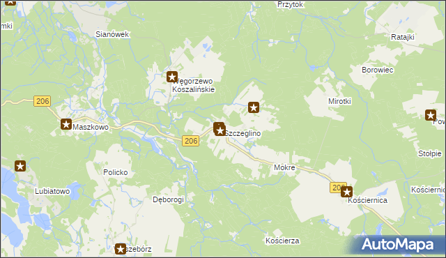 mapa Szczeglino, Szczeglino na mapie Targeo